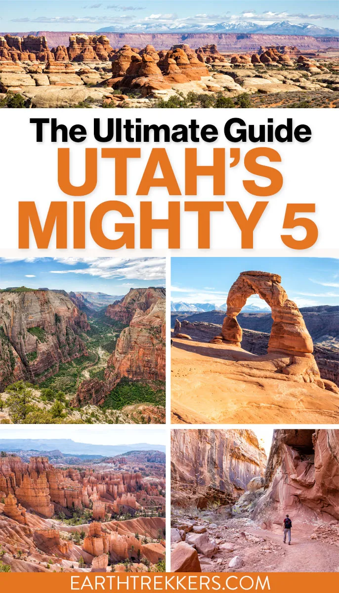 Utah's Mighty 5 Itinerary. Zion, Bryce Canyon, Capitol Reef, Arches and Canyonlands National Parks.
